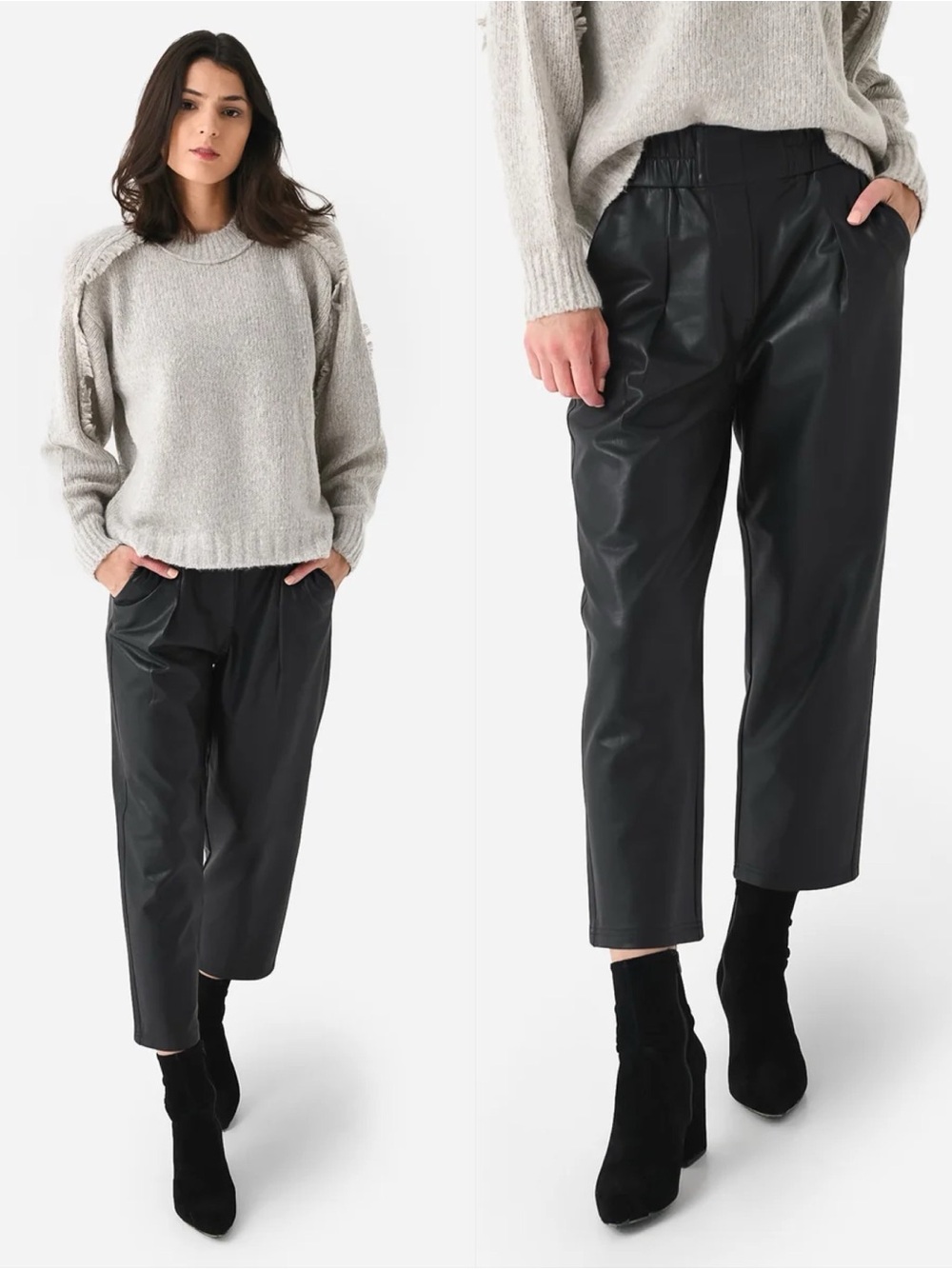 BROCHU WALKER • the Fiera pant - straight leg relaxed fit - Medium faux leather